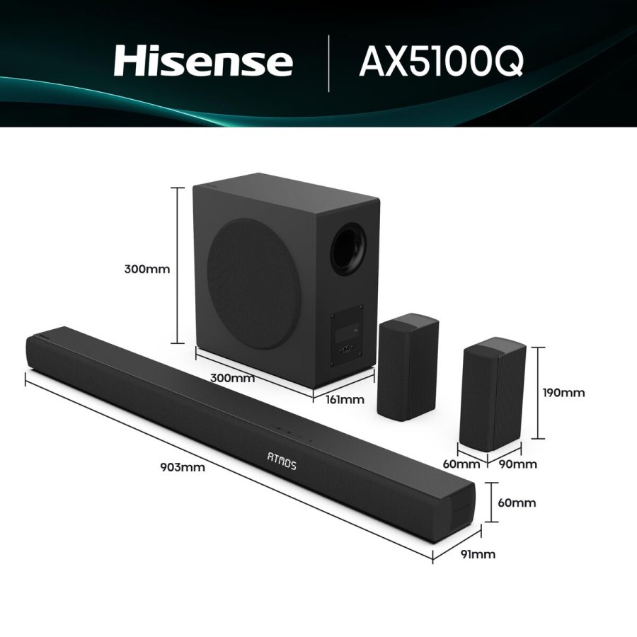 Sound bar Hisense AX5100Q 580 W Sort #7