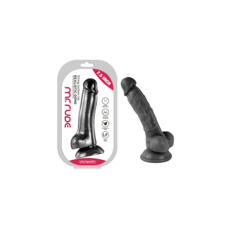 Realistisk Dildo VSCNOVELTY Sort 19 cm #3