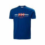 Kort�rmet T-shirt til M�nd NORD GRAPHIC Helly Hansen 53763 607  Bl� Pink #2