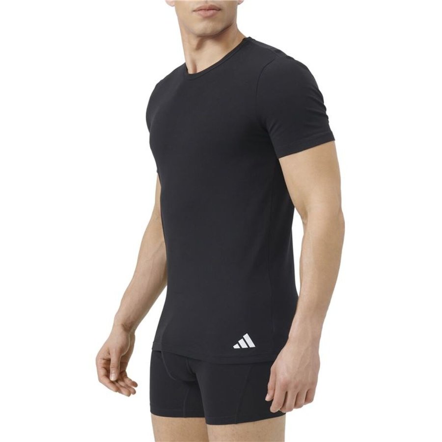 Kort�rmet T-shirt til M�nd Adidas Crew 2P Active Flex Sort #3