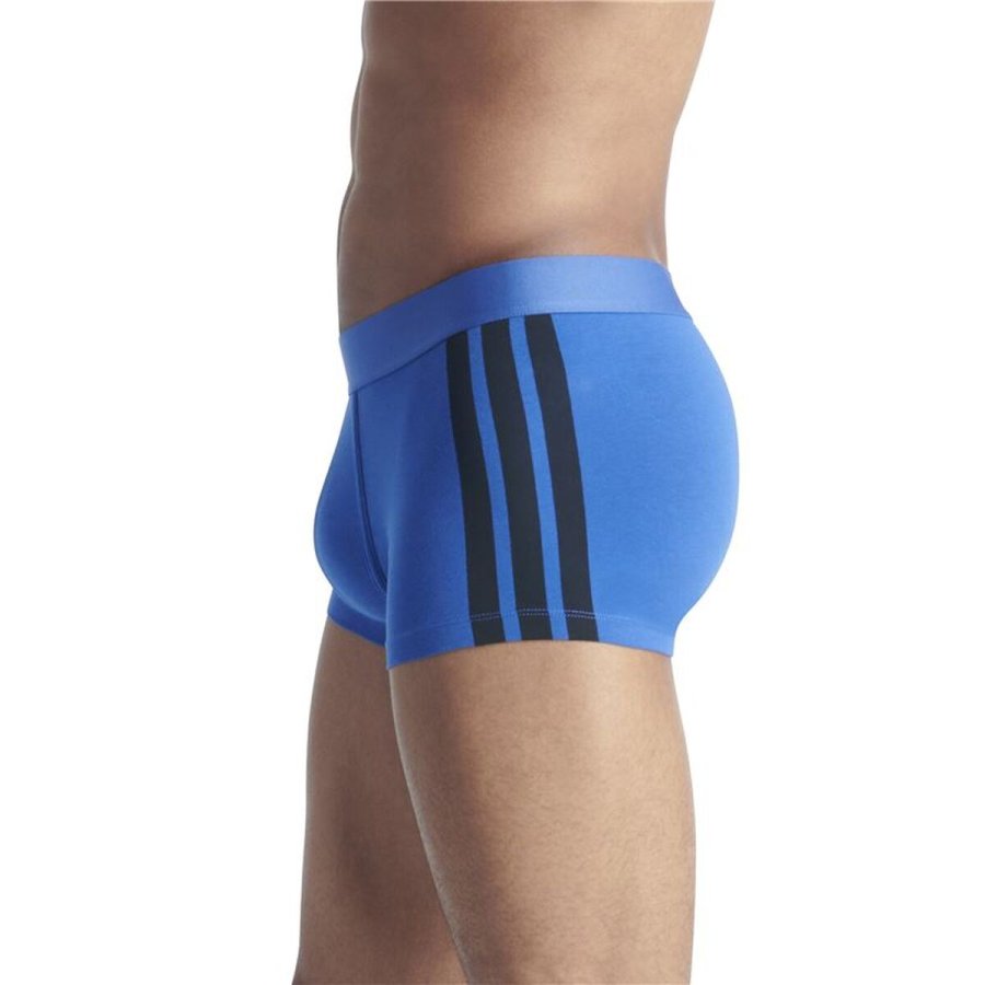Boxershorts til m�nd Adidas Trunk Low Rise 3 Stripes Bl� 2 Dele #3
