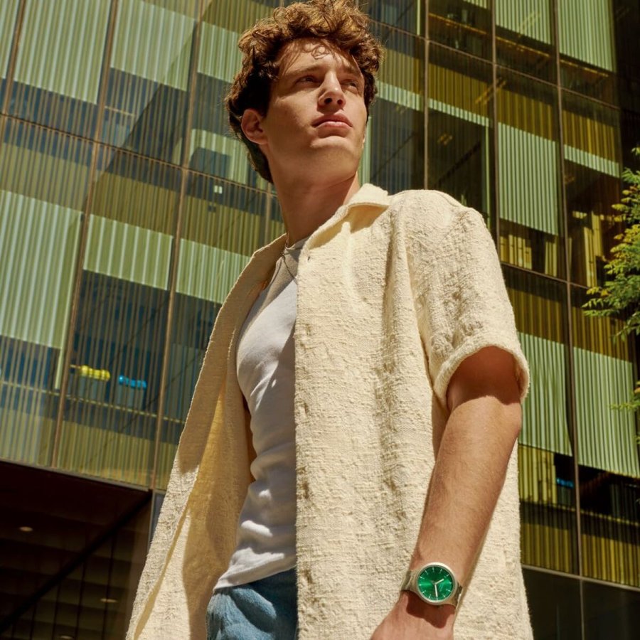 Unisex ur Swatch SB07S101G Gr�n S�lvfarvet #4