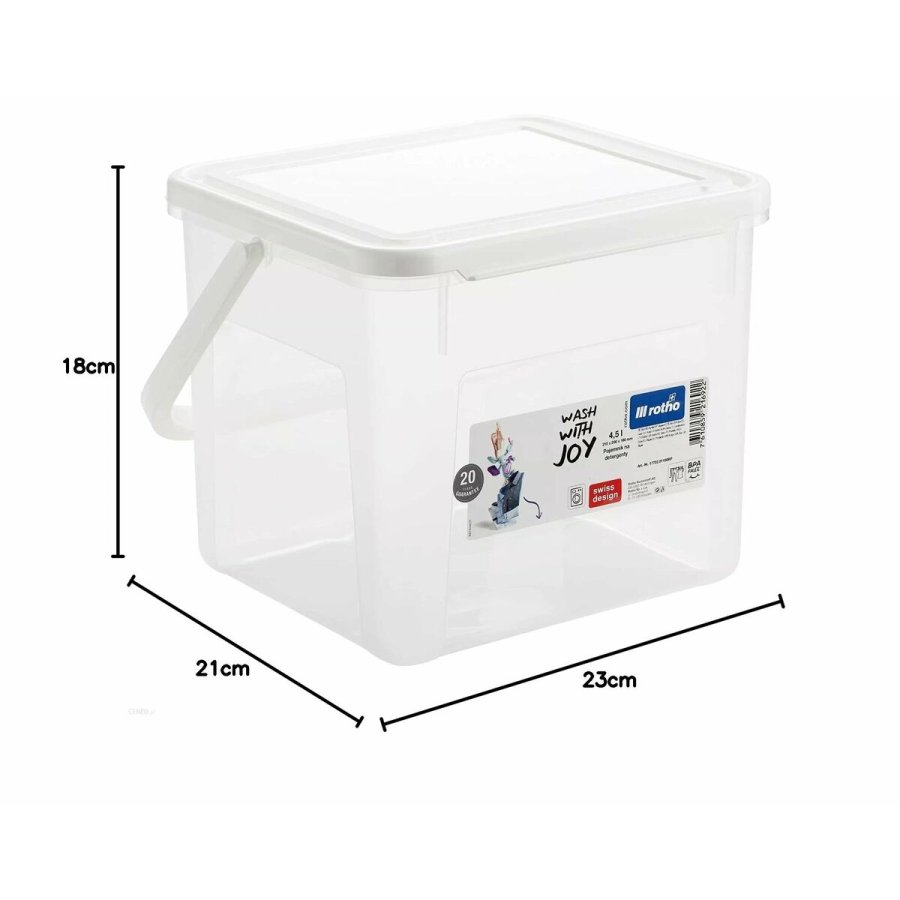 Beholder Rotho Basic Hvid Gennemsigtig 4,5 L #2
