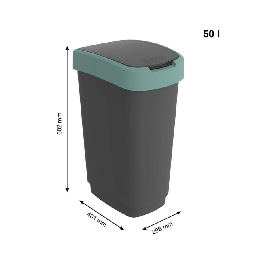 Skraldespand Rotho Twist Green Grn Plastik 50 L #17