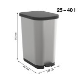 Skraldespand Rotho Ribo Silver Slv Plastik 35 L #5