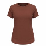 Kortrmet T-shirt til Kvinder Odlo Essential 365 Brun #1