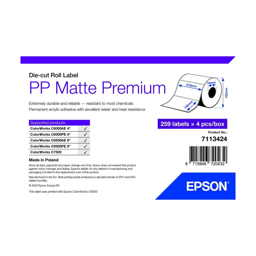 Printerpapir Epson 7113424 Hvid (4 enheder) #1