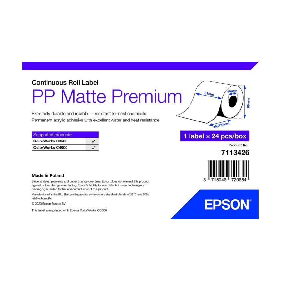Printerpapir Epson 7113426 Hvid (24 enheder) #1