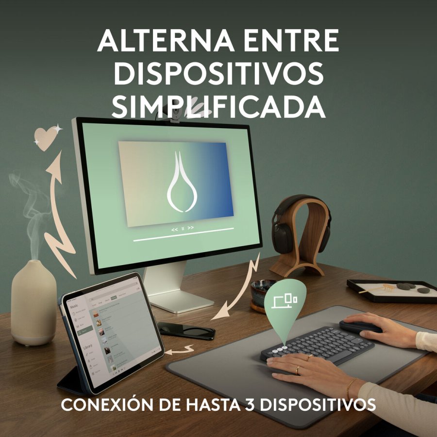 Tr�dl�st tastatur Logitech K380s Pink Spansk qwerty #7