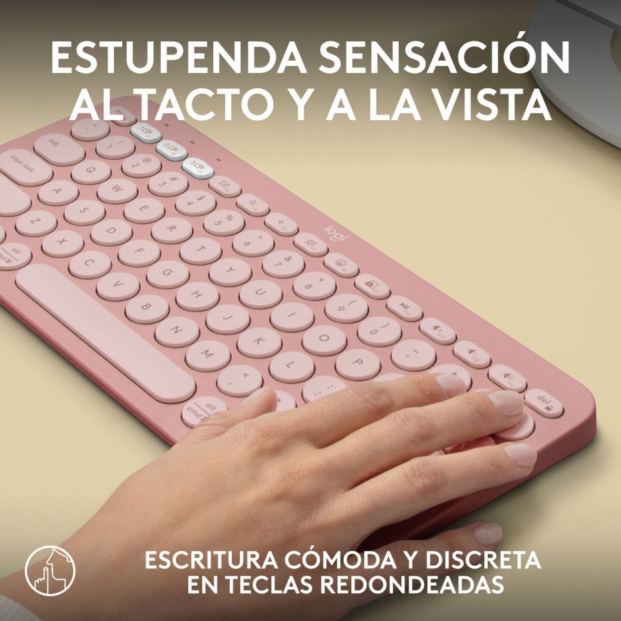 Tr�dl�st tastatur Logitech K380s Pink Spansk qwerty #2
