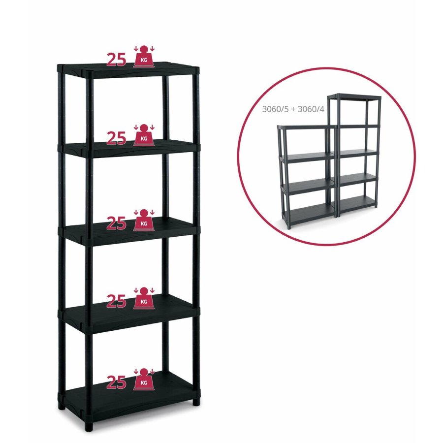 Hylder Terry 3060/5 Sort Harpiks 5 Hylder #7