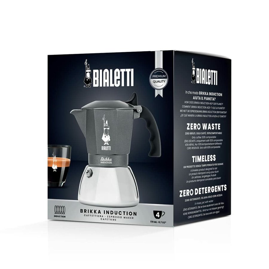 Italiensk Kaffekande Bialetti Brikka Slvfarvet Aluminium #2