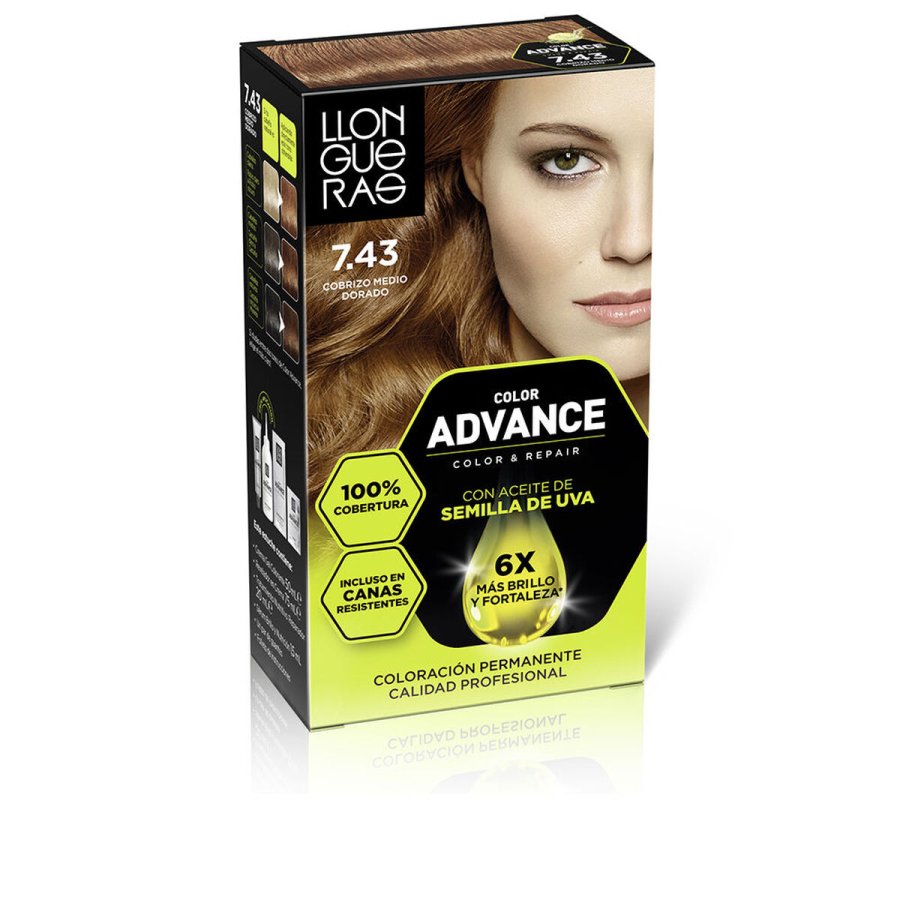 Permanent Farve Llongueras COLOR ADVANCE N 7,43-Cobrizo Medio Dorado (1 enheder) #1