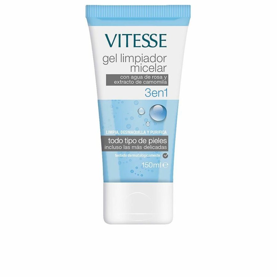 Ansigtsrens i gel-form Vitesse 3-i-1 Kamille Rosevand (150 ml) #1