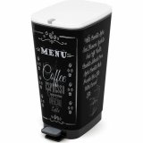 Affaldsspand med pedal KIS CHIC Coffee Motif Sort 50 L #1