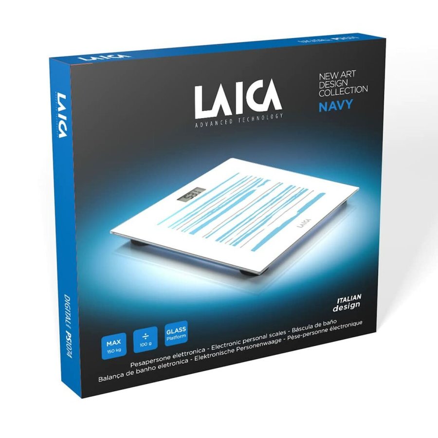 Digital badevgt LAICA PS1074 Hvid Stribet Multifarvet Hrdet glas 150 kg #9