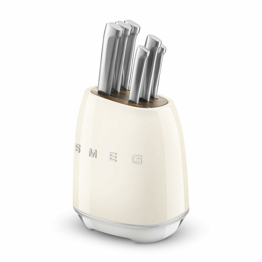 St med kkkenknive og holder Smeg KBSF02CR Fldefarvet Rustfrit stl #3