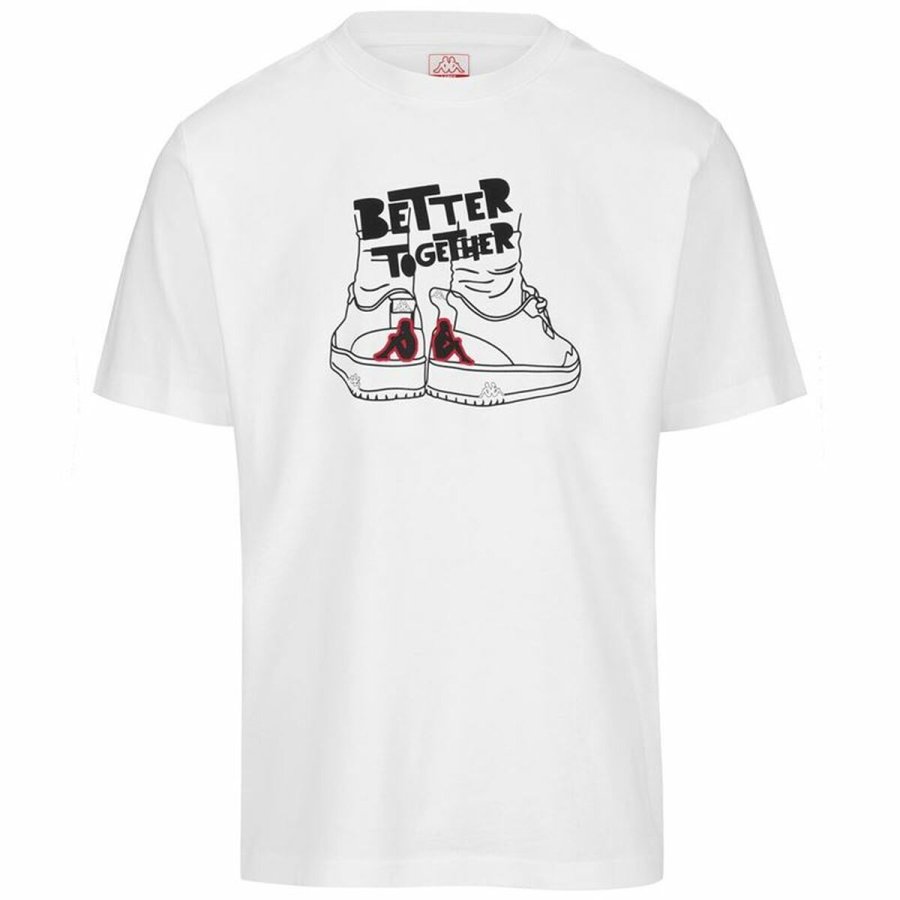 Kortrmet T-shirt til Mnd Kappa Glabu Tbar Hvid #1