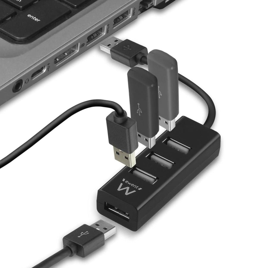 USB Hub Ewent EW1123 Sort #1
