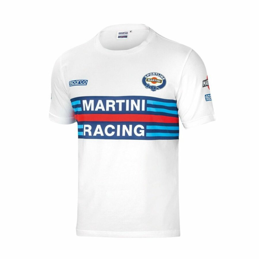 Kort�rmet T-shirt til M�nd Sparco Martini Racing Hvid XL #1