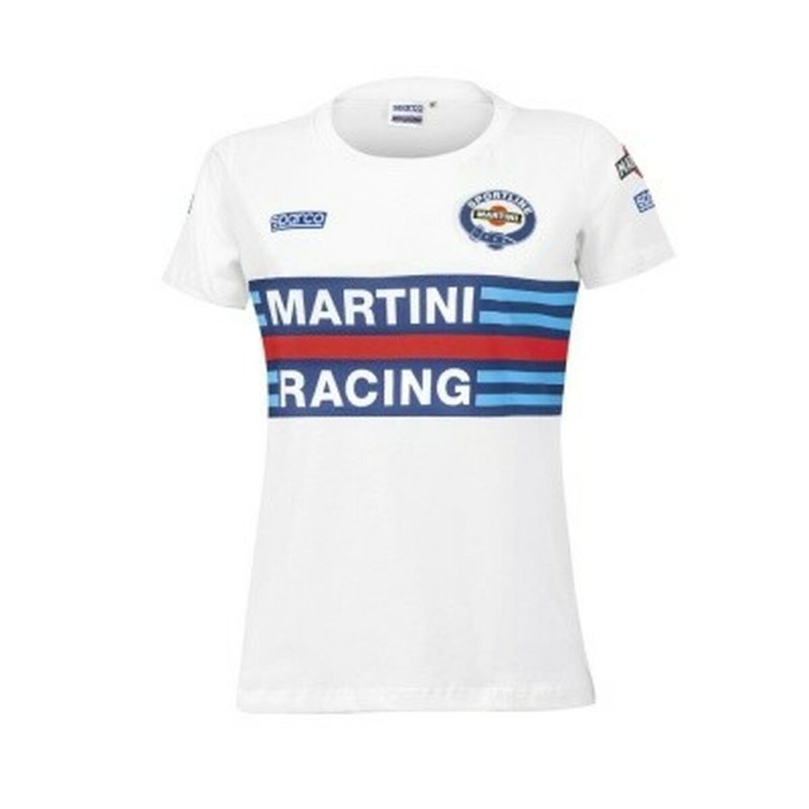 Kort�rmet T-shirt til Kvinder Sparco Martini Racing Hvid #1
