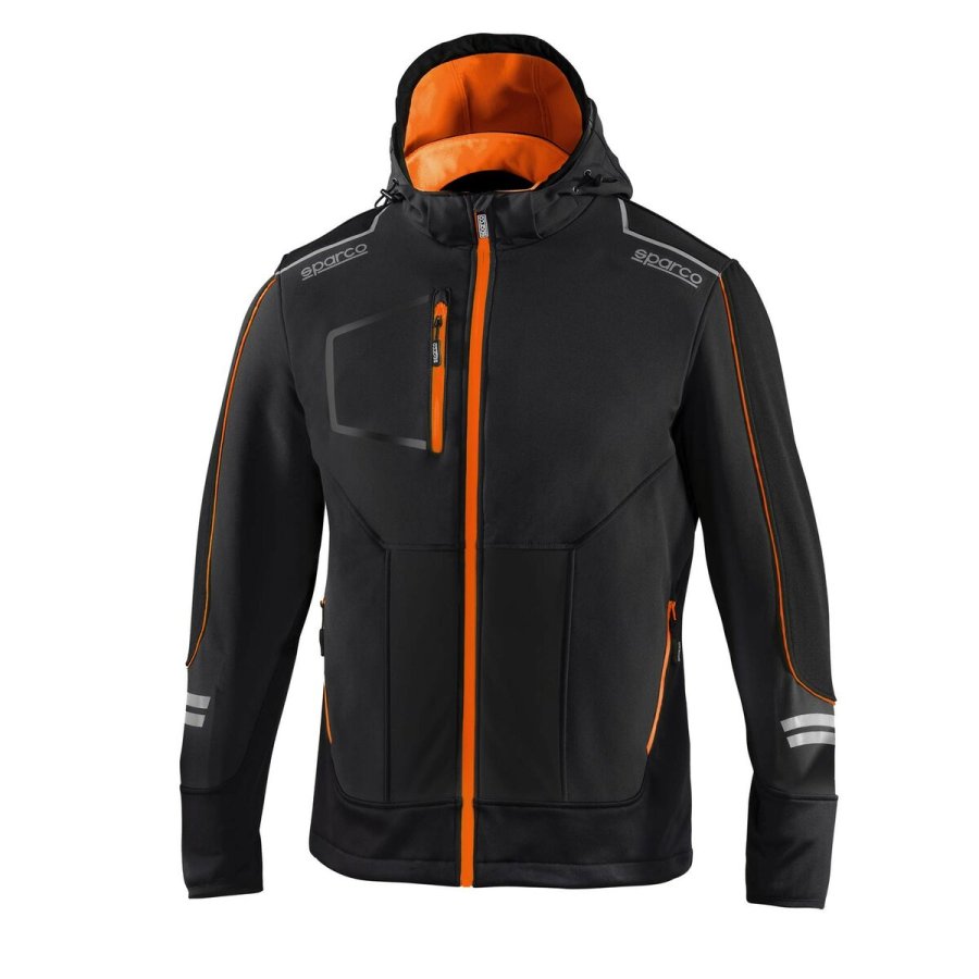 Vindblser Jakke Sparco TECH SOFT-SHELL Sort Orange L #1