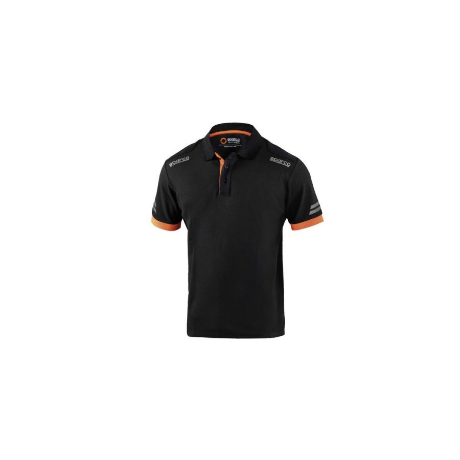 Kort�rmet Polotr�je til M�nd Sparco POLO SPARCO TECH XXXL Sort Orange #1