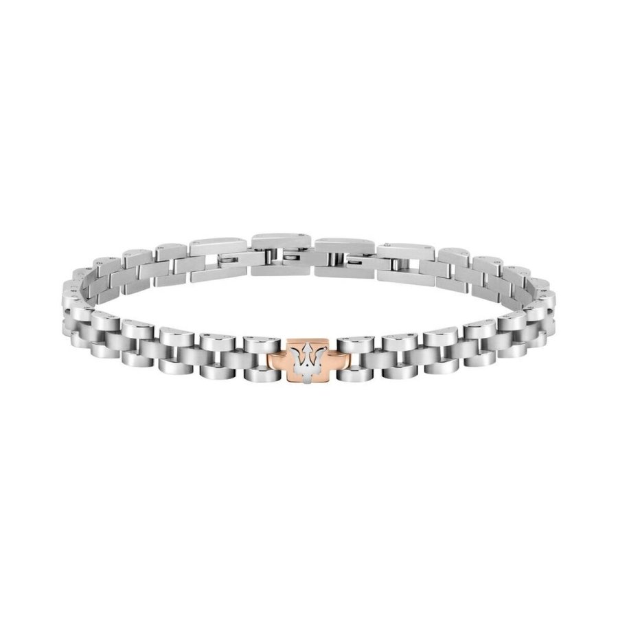 Armbnd til mnd Maserati ICONIC Rustfrit stl Slvfarvet #1