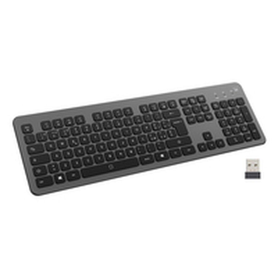 Tastatur Ewent EW3296 Sort Gr� Spansk qwerty AZERTY #2