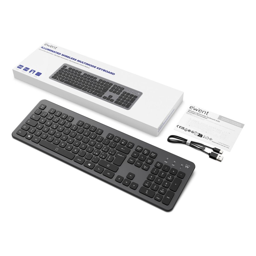 Tastatur Ewent EW3296 Sort Gr� Spansk qwerty AZERTY #3