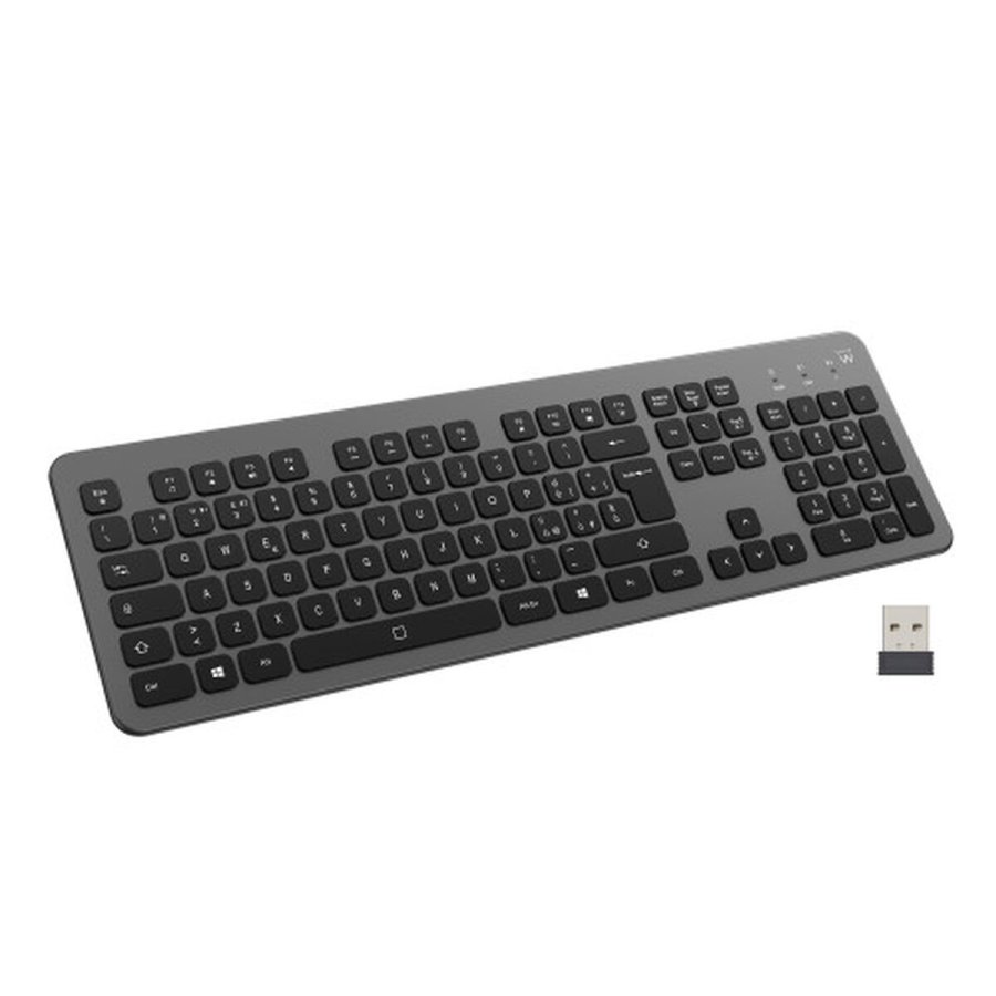 Tastatur Ewent EW3296 Sort Gr� Spansk qwerty AZERTY #1