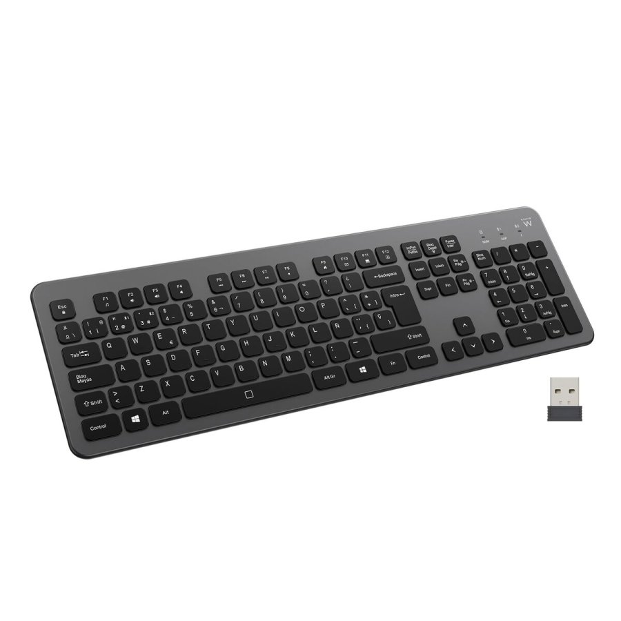 Tastatur Ewent EW3296 Sort Gr� Spansk qwerty AZERTY #5