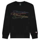 Sweatshirt til Brn Champion Crewneck Script Logo Boy Sort #1