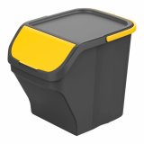 Affaldsspand til genbrug Mondex Stack N' Sort Gul Gr 25 L Med lg 40 x 30 x 34 cm #1