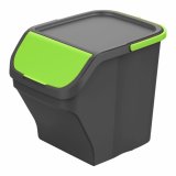 Affaldsspand til genbrug Mondex Stack N' Sort Grn Gr 25 L Med lg 40 x 30 x 34 cm #1