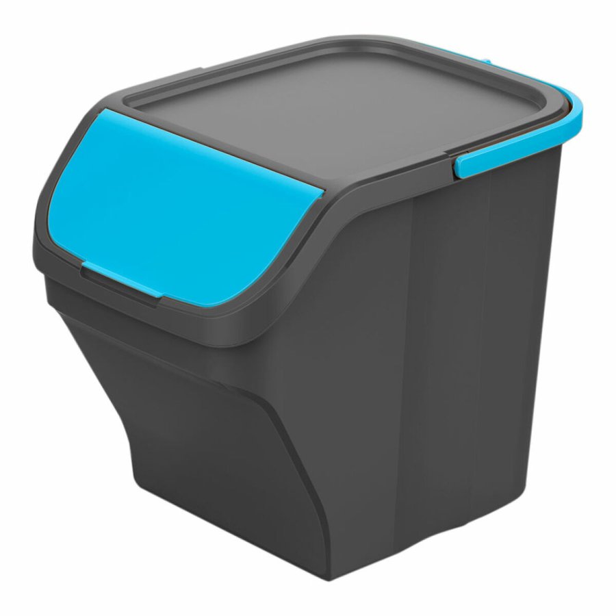 Affaldsspand til genbrug Mondex Stack N' Sort Bl Gr 25 L Kan stables Med lg 40 x 30 x 34 cm #1
