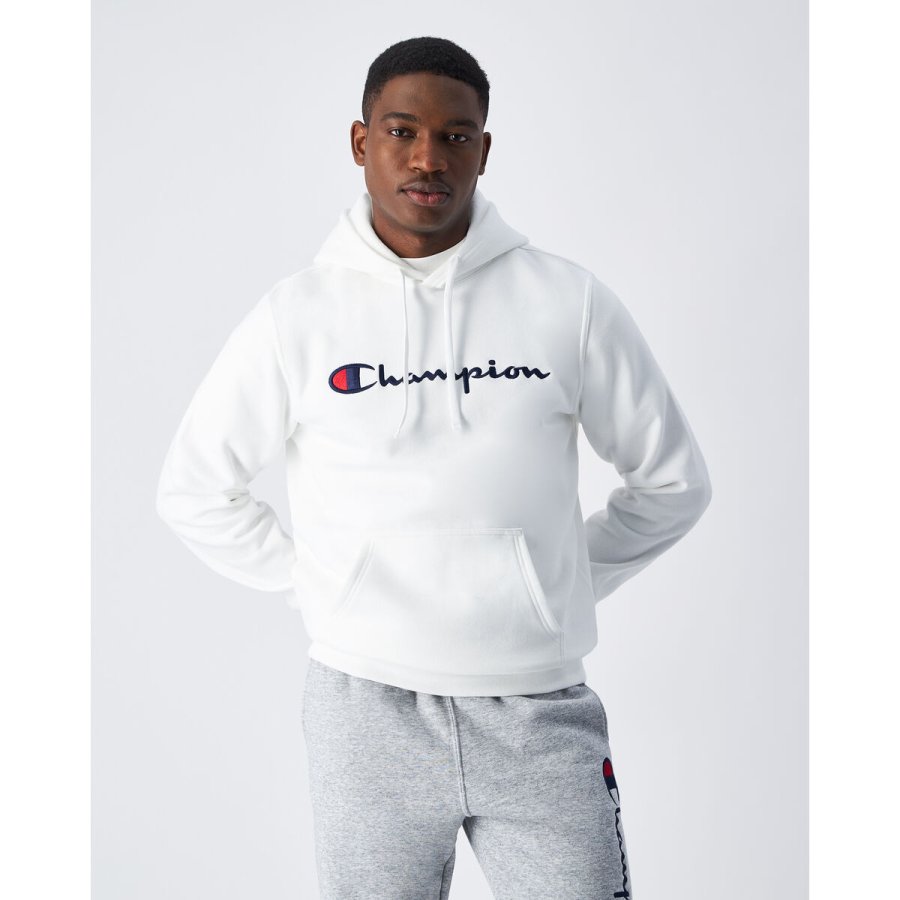 H�ttetr�je til M�nd Champion HOODED SWEATSHIRT 220253 WHT Hvid #3