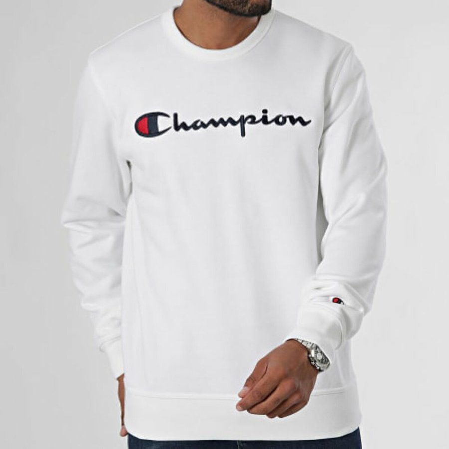 Sweaters uden H�tte til M�nd Champion CREWNECK SWATSHIRT 220254 WHT Hvid #2
