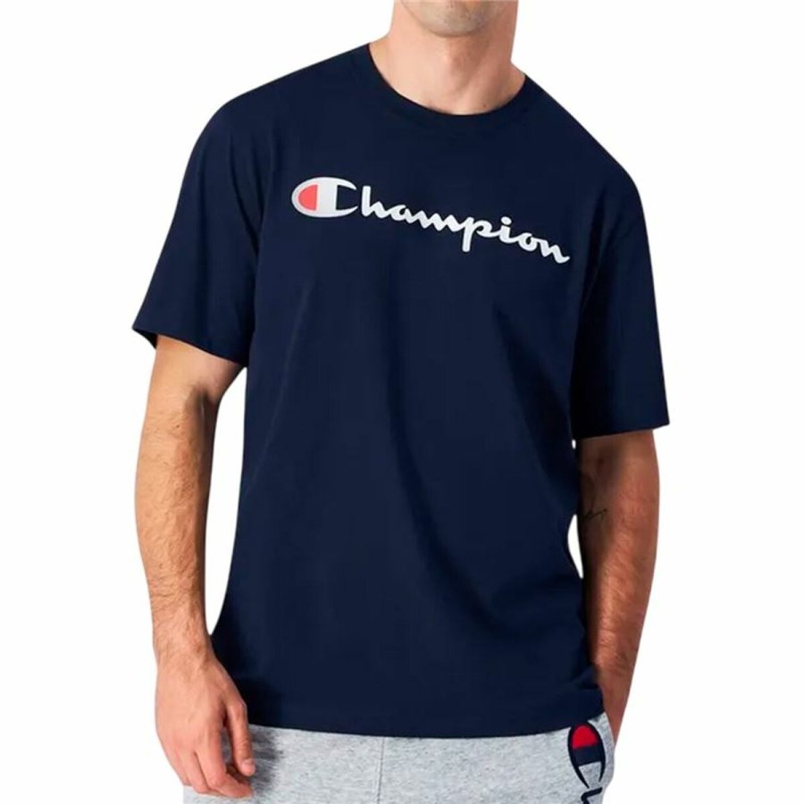 Kortrmet T-shirt til Mnd Champion Champion Crewneck Marinebl #2