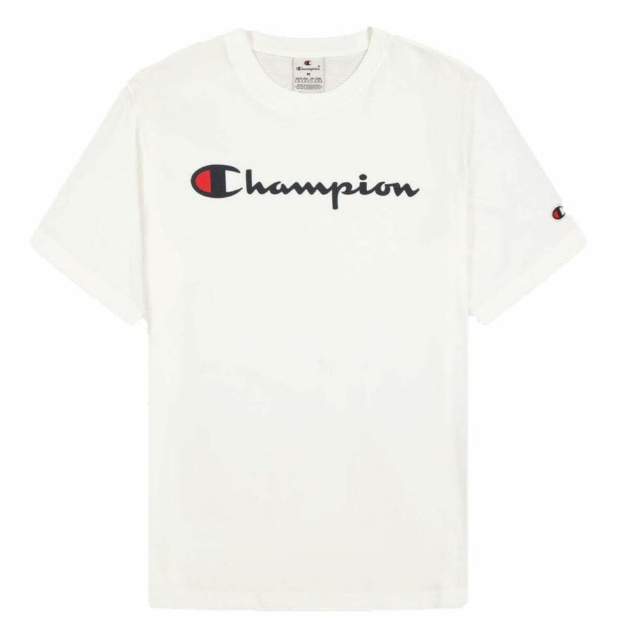 Kort�rmet T-shirt til M�nd Champion SS TEE 220256 Hvid #1