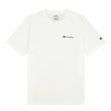 Kortrmet T-shirt til Mnd Champion Crewneck Hvid #1