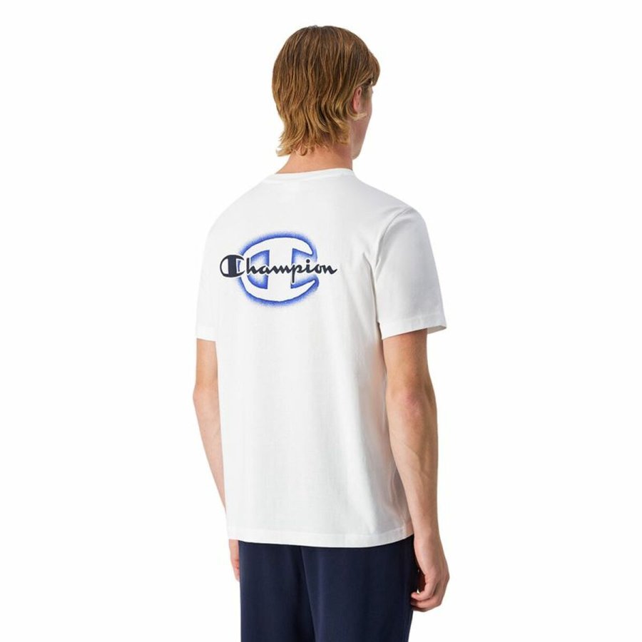 Kortrmet T-shirt til Mnd Champion Hvid #3