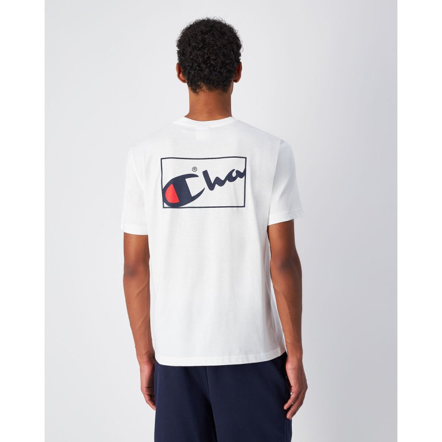 Kort�rmet T-shirt til M�nd Champion CHAMPION SS TEE 220775 Hvid #4