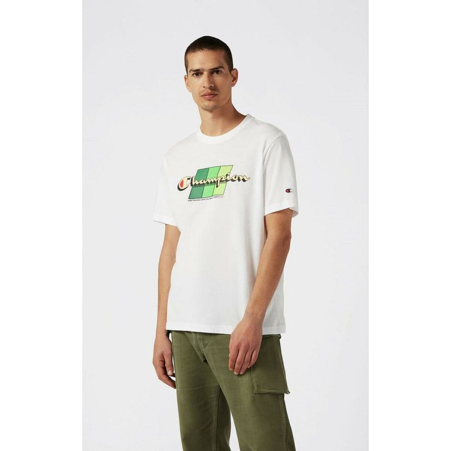 Kort�rmet T-shirt til M�nd Champion CHAMPION SS TEE 221219 Hvid #2