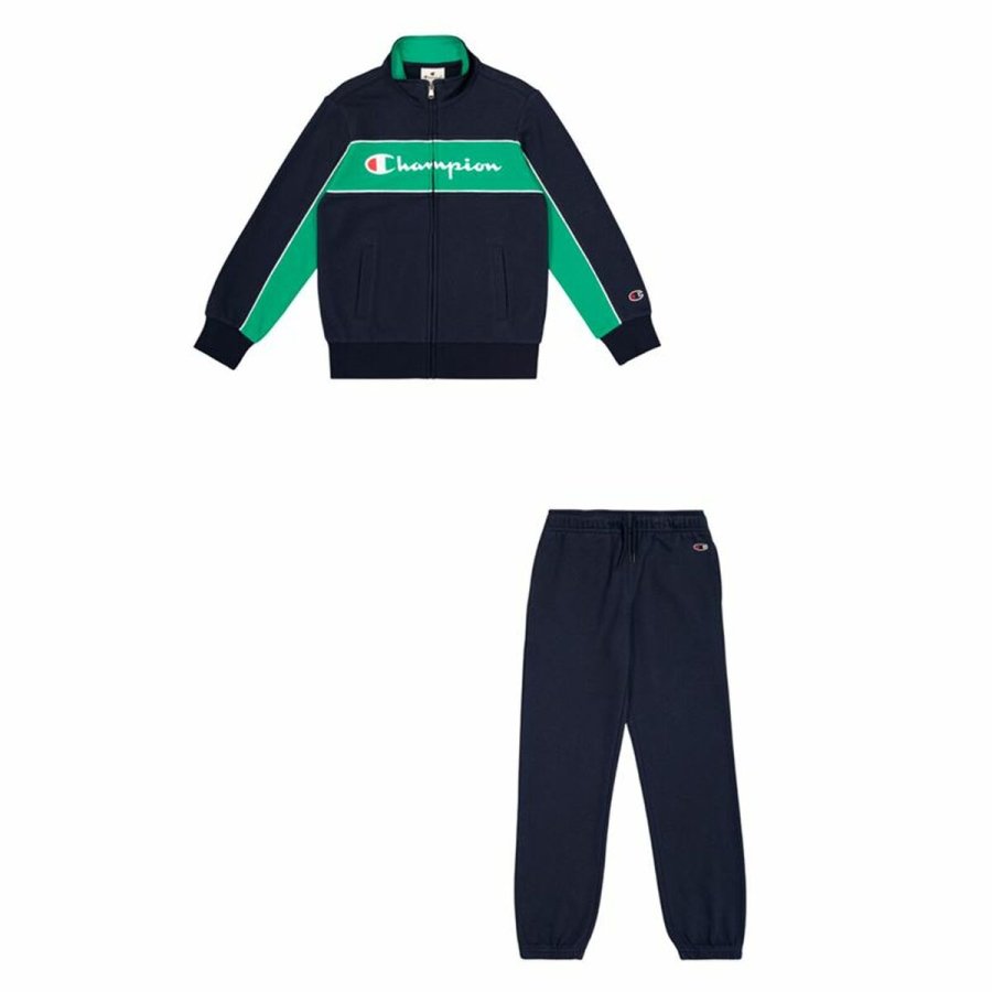 Trningsdragt til brn Champion Full Zip Suit Mrkebl Marinebl #1