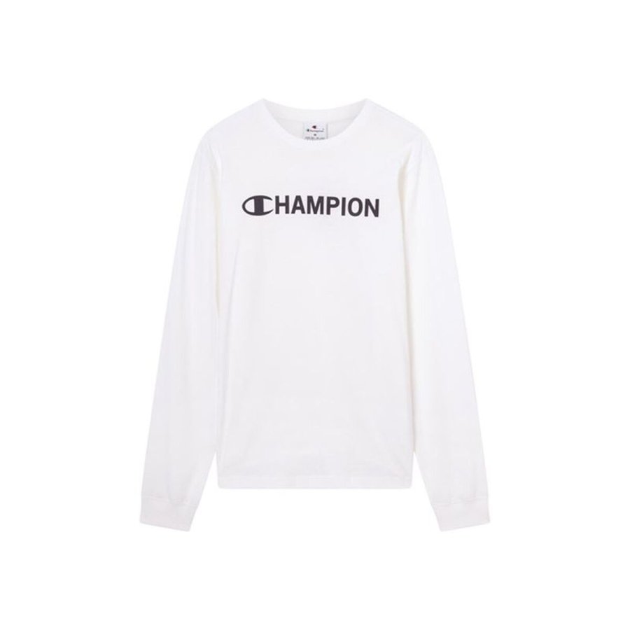 Lang�rmet T-shirt til M�nd Champion Graphic Shop Hvid #1