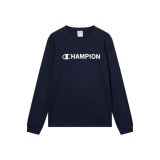 Lang�rmet T-shirt til M�nd Champion 221652-BS501 Marinebl� (S) #1