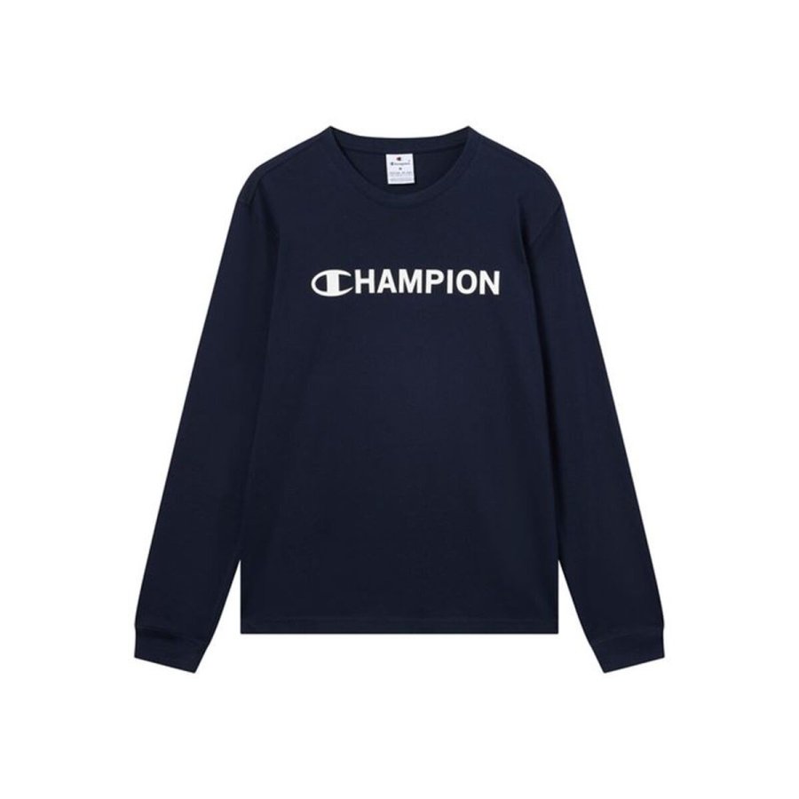 Lang�rmet T-shirt til M�nd Champion 221652-BS501 Marinebl� (S) #1