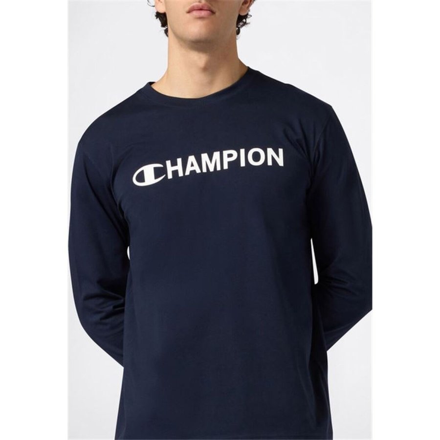 Lang�rmet T-shirt til M�nd Champion 221652-BS501 Marinebl� (S) #2