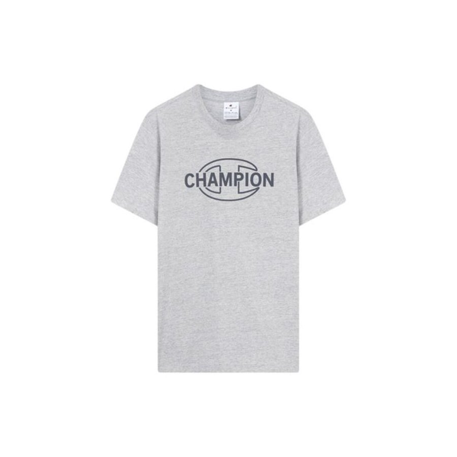 Kort�rmet T-shirt til M�nd Champion Graphic Shop Lysegr� #1